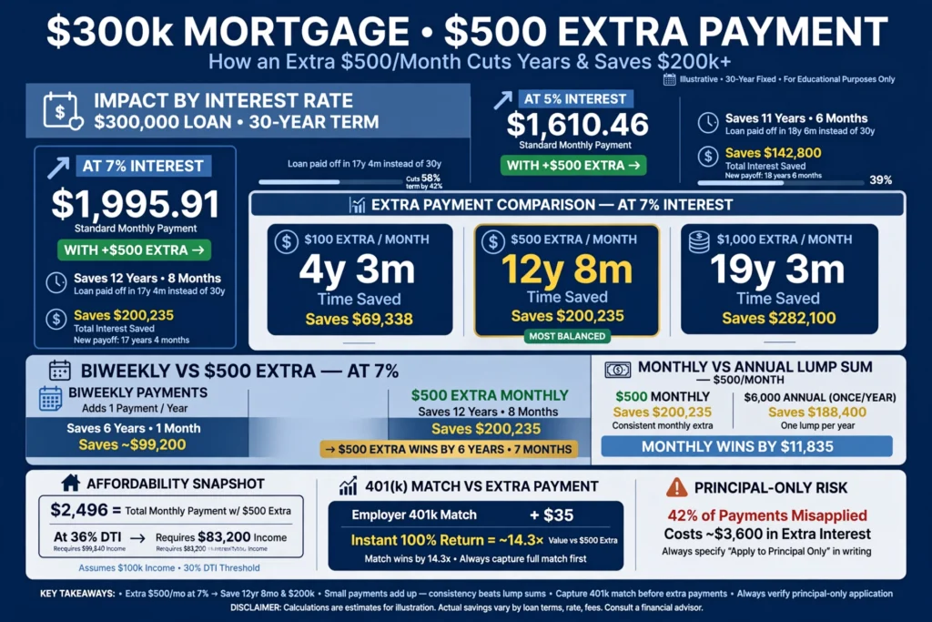 300k Mortgage 500 Extra